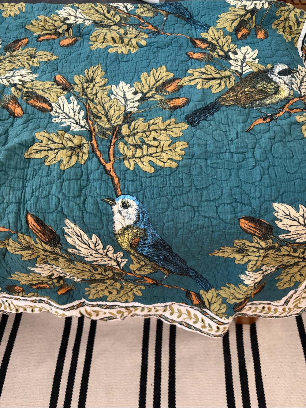 Target X John Derian Teal Bird & Acorn Quilt Throw